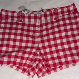 Pink and White Checkered Women's Shorts